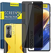 MOOISVS [2+2Pack] Screen Protector for Poco F4 GT Privacy Tempered Glass Screen Protector(2packs)+Camera Lens Protect...