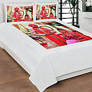 Punjabi Couple Photo Printed Bed Sheet - Photo Printed Bedsheet