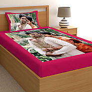 Special Couple Photo Printed Bed Sheet - Photo Printed Bedsheet