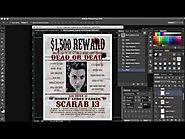 Original 1901 Wanted Poster of Butch Cassidy PSD Template Demo Tutorial