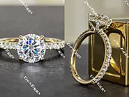 Round Paved Moissanite Engagement Ring | DovEggs-Seattle