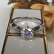 Moissanite Engagement Ring - DovEggs-Seattle