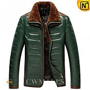 CWMALLS® Men Quilted Down Leather Jackets CW846023