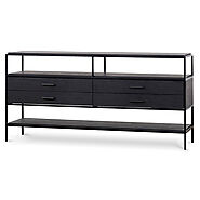 Arron 1.6m Sideboard Unit - Full Black - Cassa Vida