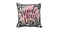Made with Love Leopard Print Decorative Pillow