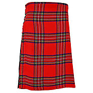 Tartan Kilt Royal Stewart 8 Yards Scottish Outfit Highlander Kilt Red | gentrychoiceusa