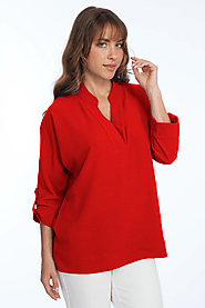 Red Woven Blouse Women's – Lior - Alisha.D