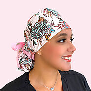 Floral Organ Ponytail Scrub Cap