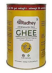 Shree Radhey Gir Cow ghee Cow Ghee A2 Bilona Traditional Bilona Method, 1 Litre TIN : Amazon.in: Grocery & Gourmet Foods