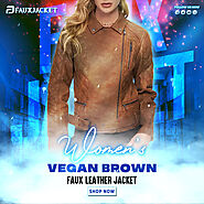 Women’s Vegan Brown Faux Leather Jacket