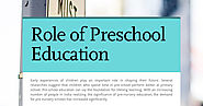 Role of Preschool Education