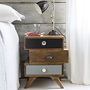 Enkel Solid Wood Bedside Table | The Home Dekor