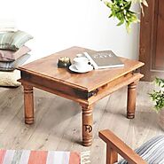Vintage Side Table - Solid Sheesham Wood
