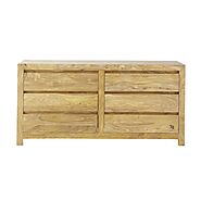 Harry Chest of Drawers - Solid Sheesham Wood With 6 Drawers