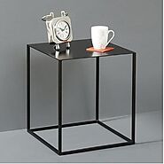 Cuber Iron End Table Black