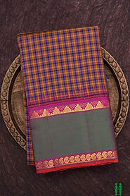 Checked Kanchipuram Silk Sarees - Sundari Silks