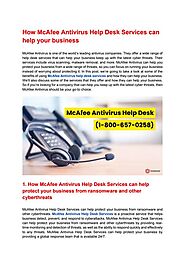 McAfee Antivirus Help Desk Services - Techmancare