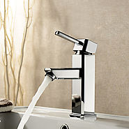 Chrome Finish Solid Brass Bathroom Sink Faucet At FaucetsDeal.com
