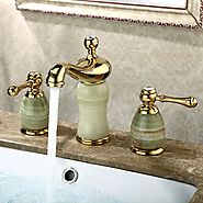 Bathroom Sink Faucet Widespread Contemporary Design Ti-PVD Finish Faucet At FaucetsDeal.com