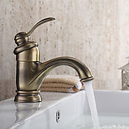 Traditional Brass Polished Brass Single Handle Bathroom Sink Faucet At FaucetsDeal.com