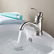 Contemporary Brass Nickel Brushed Single Handle Bathroom Sink Faucet At FaucetsDeal.com