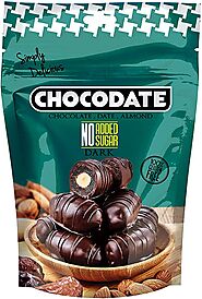 Chocodate No Sugar Added | Exquisite Bite Sized Delicacy | Handmade Treat - Rich Silky Chocolate