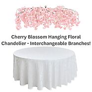 Handmade Cherry Blossom Floral Chandelier - Elegant and Whimsical Hanging Decoration for Home, Wedding, or Event - Pe...