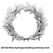 8ft White Hydrangea Wedding Arch - Handcrafted Floral Arrangement for a Dreamy and Romantic Atmosphere