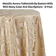 Metallic Aurora Tablecloth By Eastern Mills With Many Color And Size Options - 6-Pack