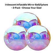 Iridescent Inflatable Mirror Ball/Sphere - 3-Pack - Choose Your Size!
