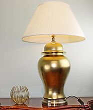 Large Golden Ceramic Lamp
