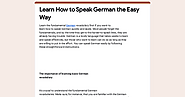 Learn How to Speak German the Easy Way