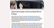 Automotive solar control window film in El Paso