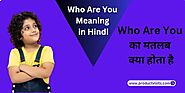 Who Are You Meaning In Hindi | हु आर यू का मतलब क्या होता है