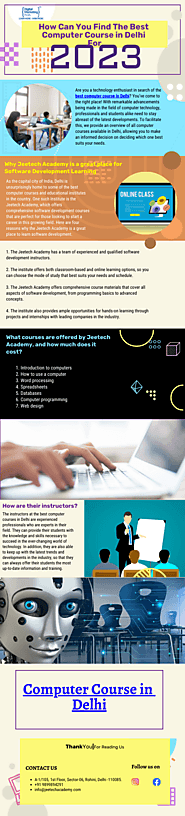 How Can You Find The Best Computer Course in Delhi For 2023 - venngage
