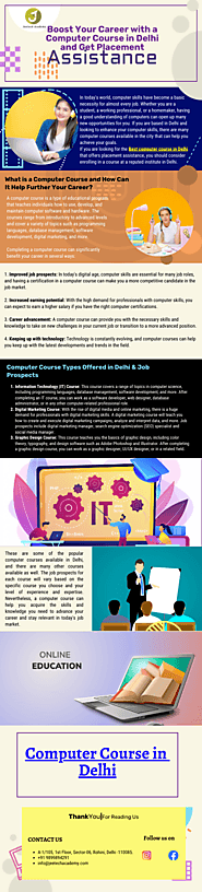 Boost Your Career with a Computer Course in Delhi and Get Placement Assistance - infograph