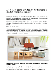 Are Tenant Loans a Perfect fit for Someone in Need of Financial Assistance | edocr