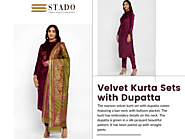 Velvet Kurta Set with Dupatta