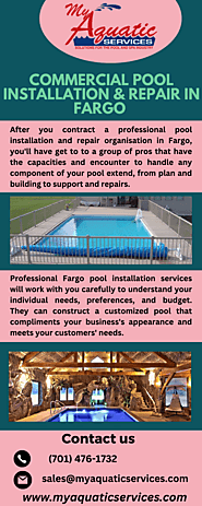 Get the Reliable Commercial Pool Installation and Repair in Fargo
