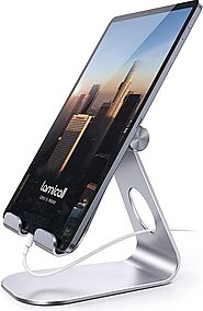 Lamicall Tablet Stand Adjustable, Tablet Stand - Desktop Stand Holder Dock Compatible with Tablet Such as iPad Pro 9....