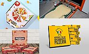   Uses and variety of custom pizza boxes 