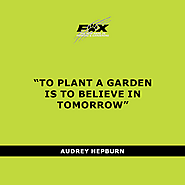 “TO PLANT A GARDEN IS TO BELIEVE IN TOMORROW”
