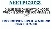 NEET PG 2023 discussion on how to choose md/ms vs dnb course /strategy college rank 1 to 25000