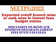 NEET PG 2023 expected rank wise and branch wise cutoff of lowest fees structure states with in 14L