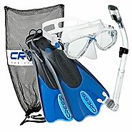 Cressi Palau Mask Fin Snorkel Set with Snorkeling Gear Bag