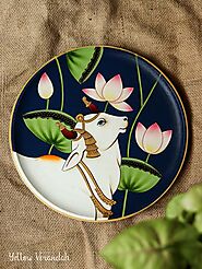 Buy Pichwai Handpainted Wall Plate at Yellow Verandah