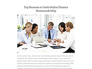 Top Reasons to Seek Online Finance Homework Help