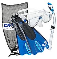 Cressi Palau Mask Fin Snorkel Set with Snorkeling Gear Bag, BL-ML