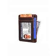 Utrera Leather Credit Card Holder - Walnut Brown