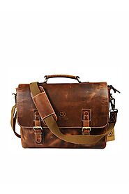 Utopia Leather Office Bag Caramel Brown